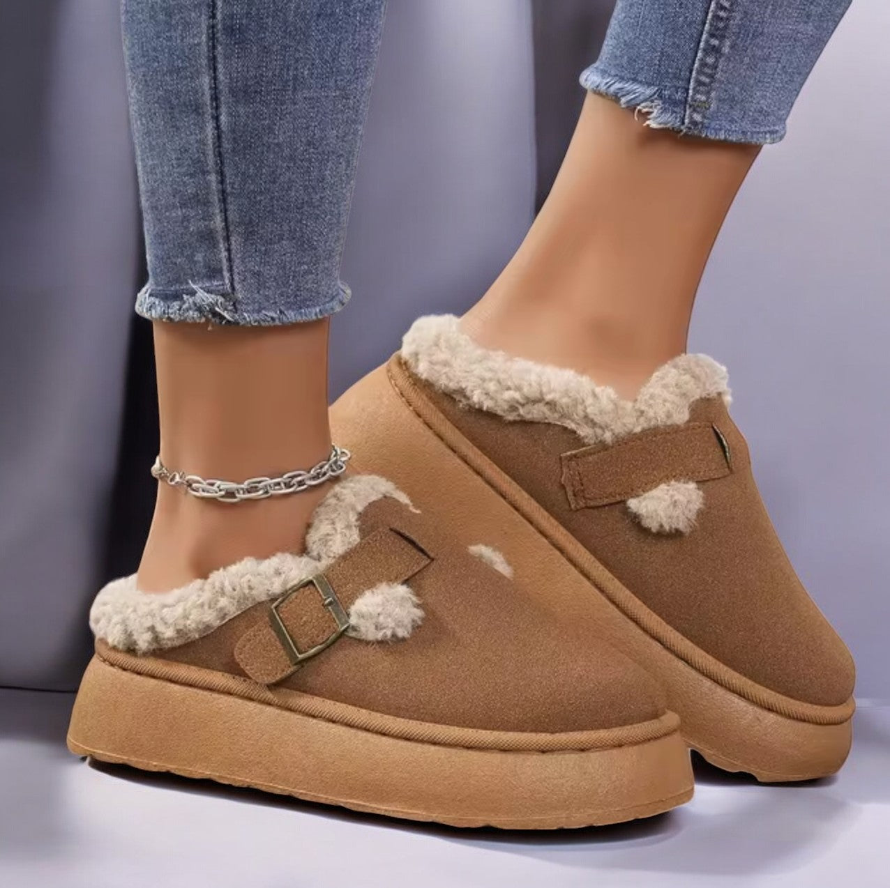 Women's Plush Platform Slippers