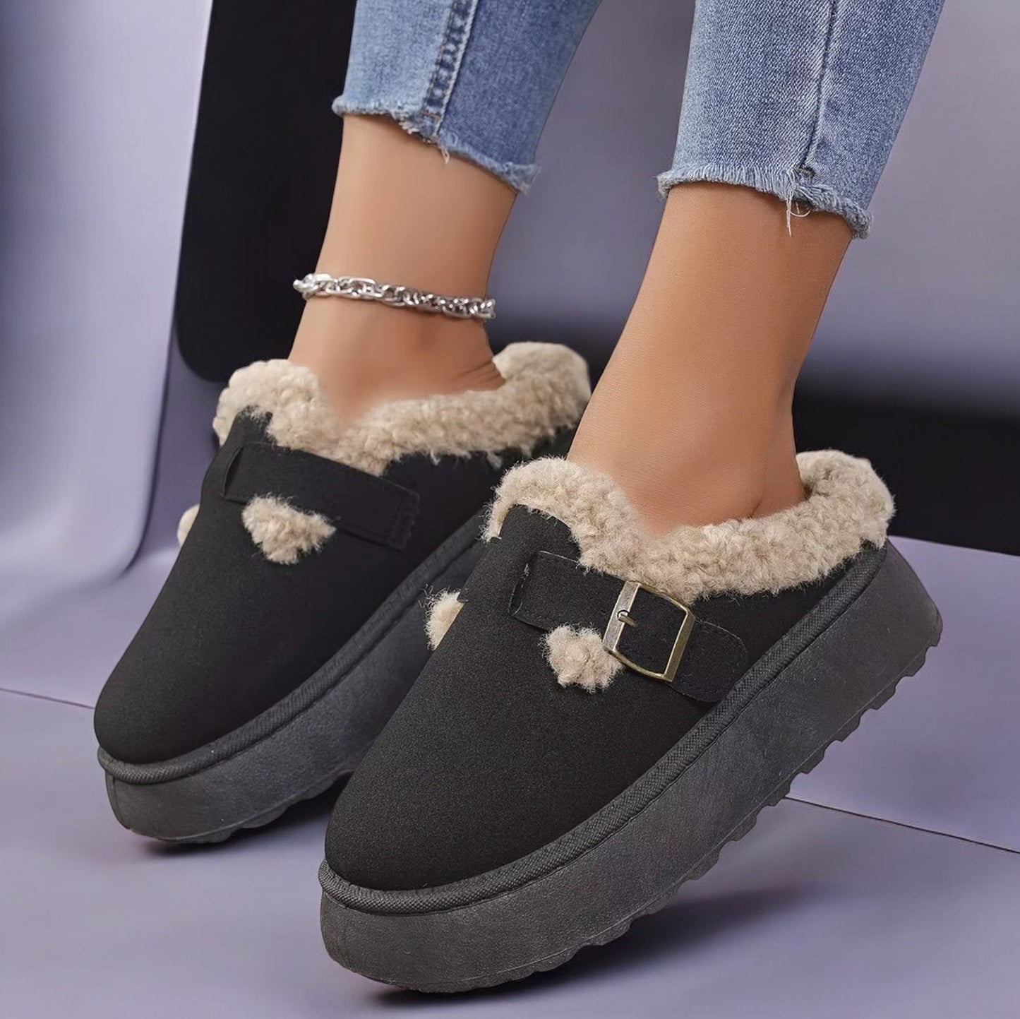 Women's Plush Platform Slippers